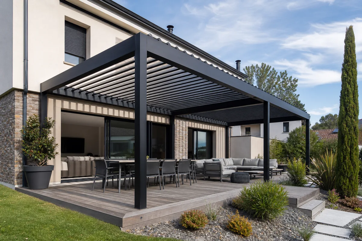 Pergola bioclimatique : lames orientables, prix